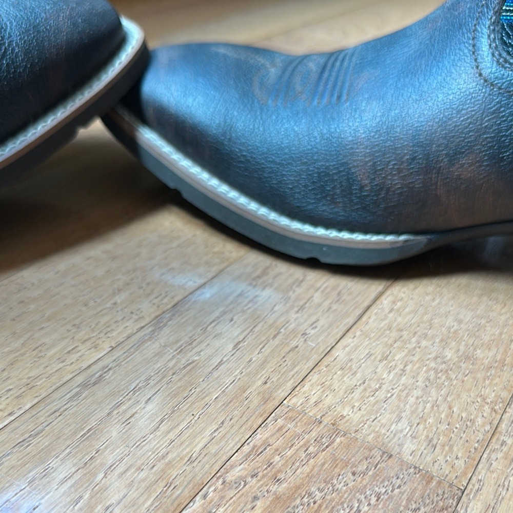 Ariat Brown and Blue Western Cowboy Boots cowboy arena leather boots 8.5 - Picture 9 of 12